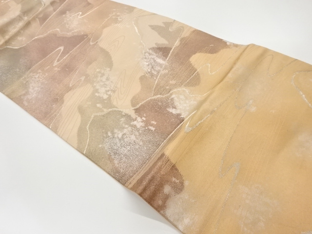 JAPANESE KIMONO / VINTAGE NAGOYA OBI / WOVEN MOUNTAINS & STREAM